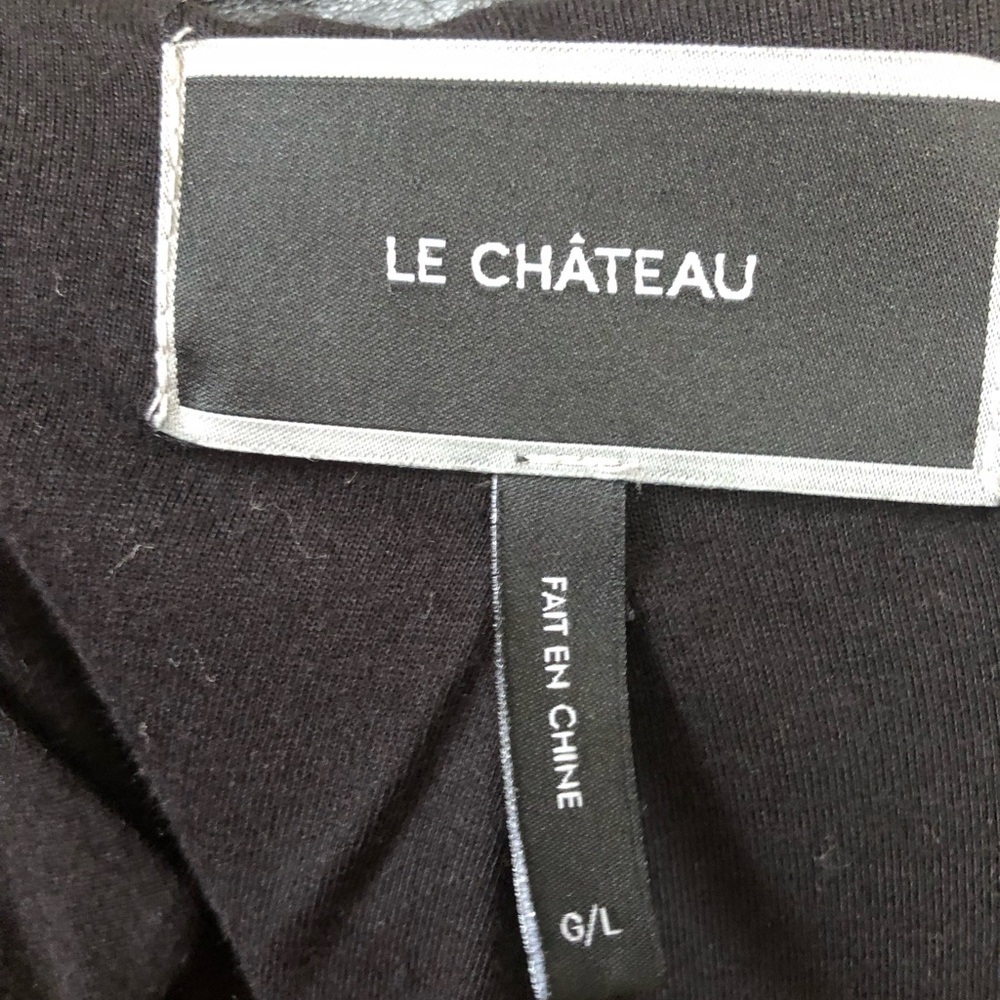 Women’s Black Faux Leather Jacket. Large. Le Chateau. Like New. - Picture 3 of 7